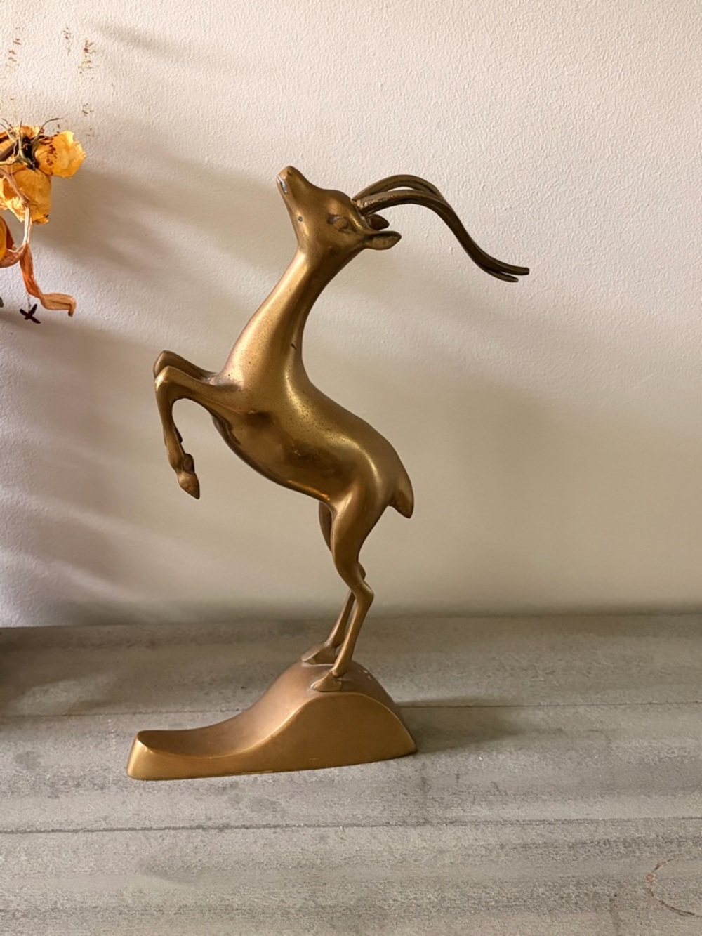 Mid Century Brass Galloping Gazelle